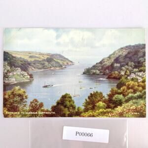 Vintage 1940s Postcard, Harbour Entrance Dartmouth Devon England Art Valentine's